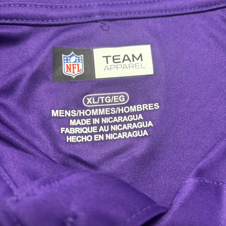 NFL Team Apparel Minnesota Vikings Purple Gold Polo Shirt Mens XL NWOT - Image 3 of 4