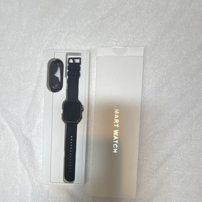 Black Silicone Smart Watch 40mm Fitness Tracker Touchscreen Bluetooth