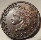 1885 XF-AU FULL Liberty Indian Head Cent Penny Tougher Early Date