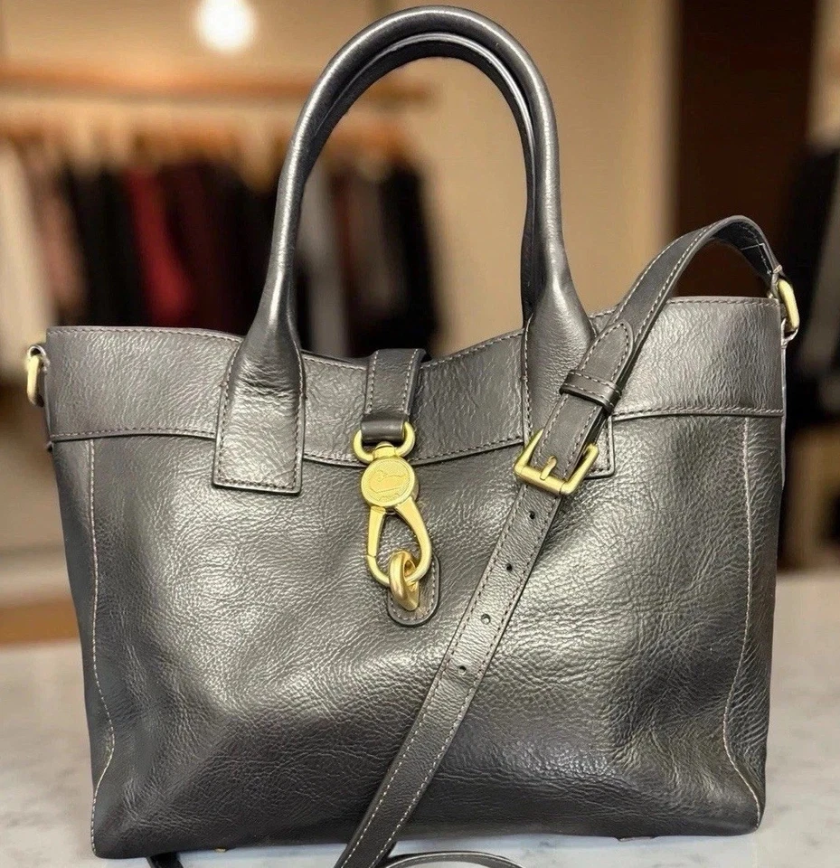 Bolso de Mano Dooney Bourke Negro Amelie Bolso de Cuero Florentino Vacchetta Foto 4 de 4