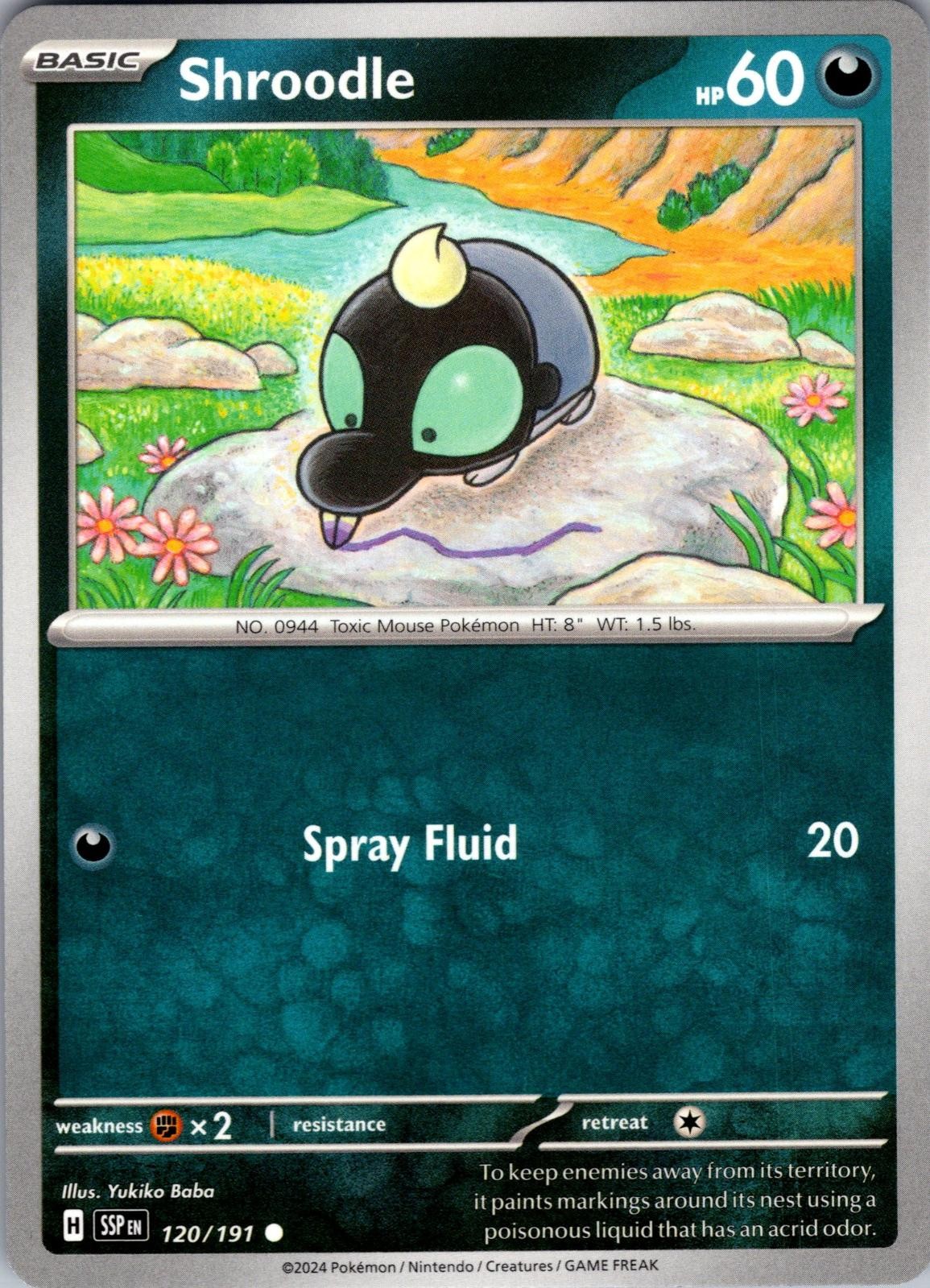 Shroodle Surging Sparks 120/191 Common Pokemon Near Mint
