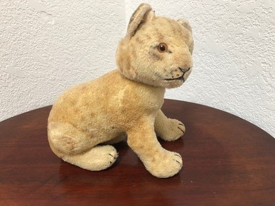 Steiff Sitting Young Lion 1938-1943 22cm 9 in tall Woolplush Long F Button