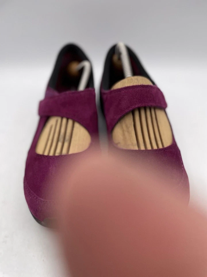Zapatos Lands' End Mary Jane para mujer talla 8,5B púrpura gancho y bucle clásicos Foto 2 de 4