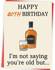 Funny Whiskey 80Th Birthday Cards Gifts for Men Women, Unique 80 Year Old Birthd