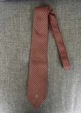 Polo Ralph Lauren Regimental Burgundy Red Navy Blue Stripe Tie Logo Pony Preppy