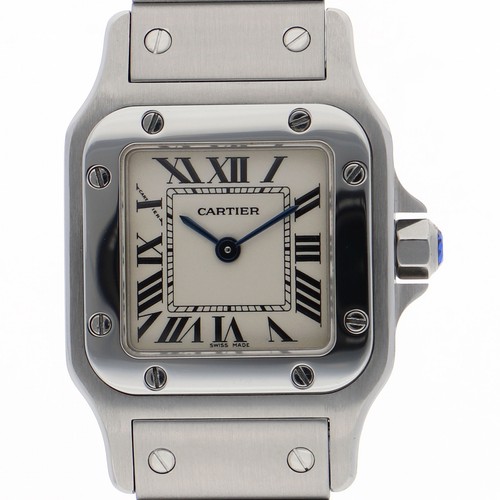 CARTIER W20056D6 Santos Galbee WATCH Silver SS QZ