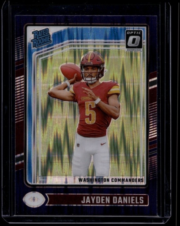 2024 Panini Donruss Optic Football Jayden Daniels #248 RC Rookie Purple Shock