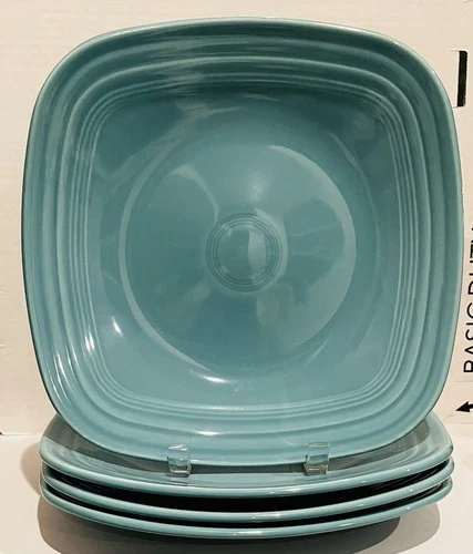 Fiesta Square Plate Fiestaware Dinner Plates Set of 4 Turquoise 10.75"