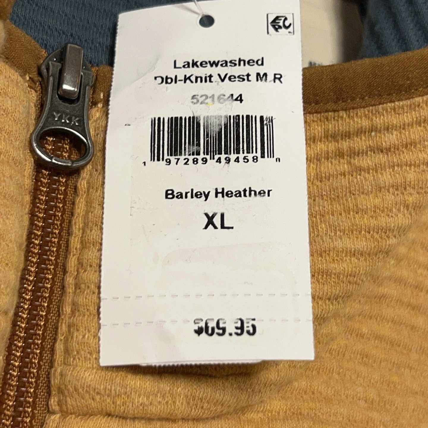 LL Bean Vest Mens XL Barley Heather Lakewashed Double Knit Full Zip NEW $69.95 image 7