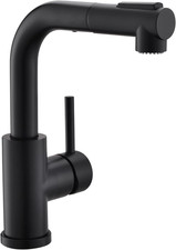 Modern Bar Sink Faucet for Kitchen Sink Single Handle with Pull Out Sprayer Hot