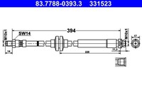 ATE Bremsschlauch 83.7788-0393.3 FüR Volvo V40 525 Cross Country 526 Drive Gtdi