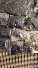 Large Lot Plastic And Glass Of Black Beads