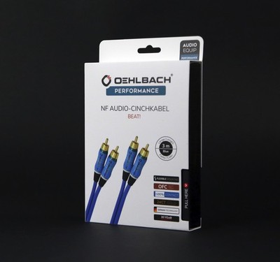 Oehlbach Beat NF Audio RCA Male Cinch Cable 3 m Blue Gold Plated