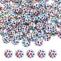 100 StüCk 10Mm Mehrfarbige Strass-Polymer-Perlen FüR Die Herstellung Von Schmuck