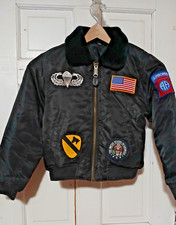 Kids Flight Jacket Pilot Bomber Boys Size M - See Meas.