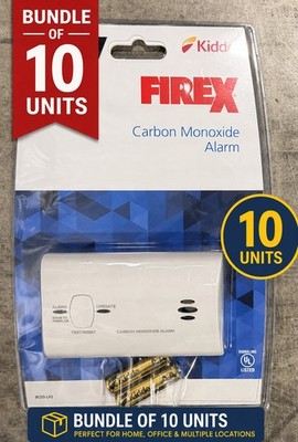 LOT OF 10 Kidde Firex Carbon Monoxide Detector, Battery Operated, CO Detector