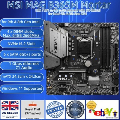 MSI MAG B365M MORTAR LGA1151 mATX Mainboard für 9th 8th gen i9 i7 i5 i3