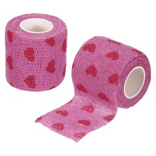 Pet Wrap Bandages 2 Inch 5 Yard Dog Bandage Wrap Pink/Heart 2Pcs