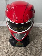 Casco Hasbro Power Rangers Red Ranger firmado por Steve Cárdenas + 2 otros