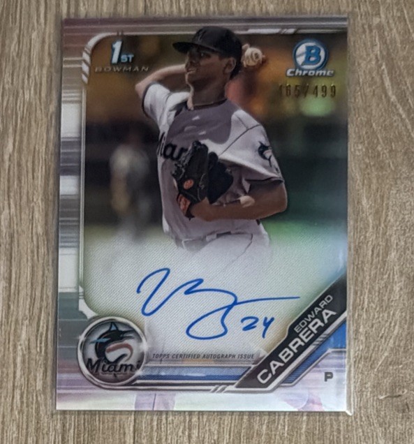 2019 Bowman Chrome Edward Cabrera 1st Bowman AUTO Refractor SP /499 #CPA-EC🔥👀