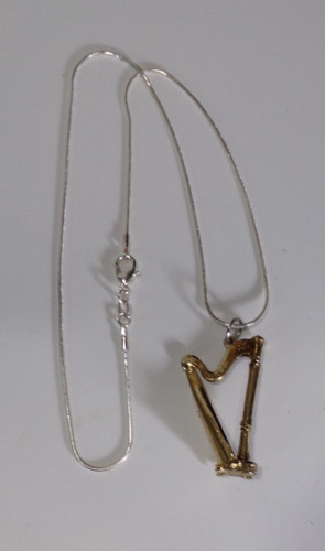 HARP PENDANT  1.5"  PENDANT  ON  SILVER PLATE CHAIN 18" J88CR XL301