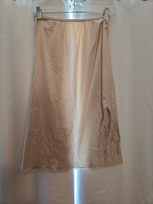 Vintage Maidenform Union Women  s Beige Half Slip Nylon Lace Hem Trim Size Large