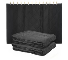  2 Pack Sound Dampening Blanket 96" x 80", Black, Woven Cotton/Polyester