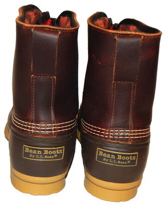 LL Bean Duck Boot Mens Size 10 Brown Leather Flannel Lined Zip Up Made USA Maine Men main image 3