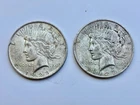 Lot Of 2 (2) 1923 US Peace Liberty Silver Dollars 90% Silver Circulated Nice!