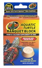 Zoo Med Aquatic Turtle Banquet Block Food and Calcium Supplement Regular 5 pack