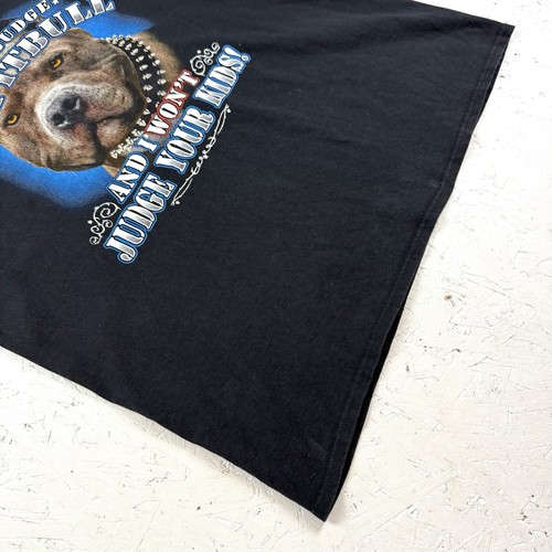 Vintage Delta ‘Don’t Judge My Pitbull’ Graphic Print Dog T-shirt Mens Size XL - Picture 3 of 6