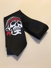 Skull Necktie, Super Cool , Great Quality Black Tie