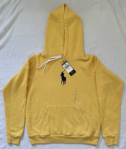 POLO RALPH LAUREN BIG PONY FLEECE HOODIE WHITE Color / Yellow Color MSRP $128 - Picture 6 of 20