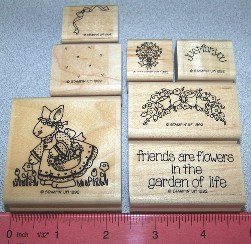 Conjunto de estampillas de goma con flores de conejo de conejito cinta de Stampin Up Friends are Flowers - Imagen 4 de 11