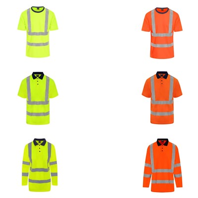 Hi Vis T-Shirts kurz langarm Poloshirt hohe Sichtbarkeit reflektierend Arbeitskleidung