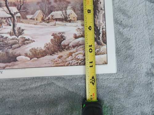 Vintage Winter Scene Place Mats Plastic Coated-Reversible Christmas 11.5” X 17” - Picture 11 of 12