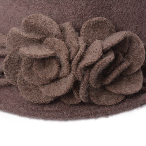 Frauen Retro Weiche Strick Wolle Cloche Eimer mit Seitlichen Blumenhut A466 - Bild 5 von 72