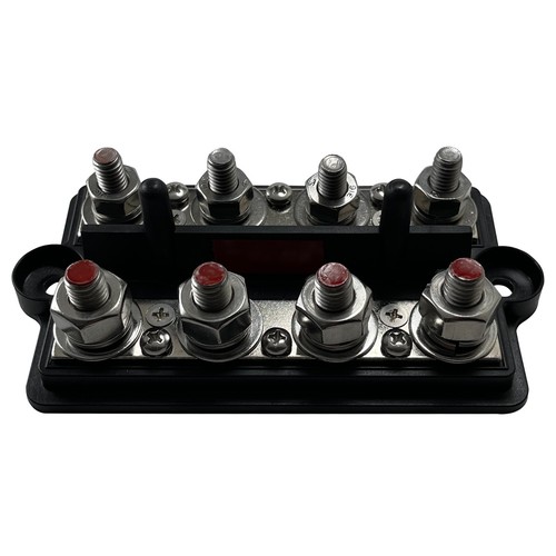 Dual 4 Point Black Power Distribution Block Terminal Busbar & Yellow Cover - USA - 第 8/8 張圖片