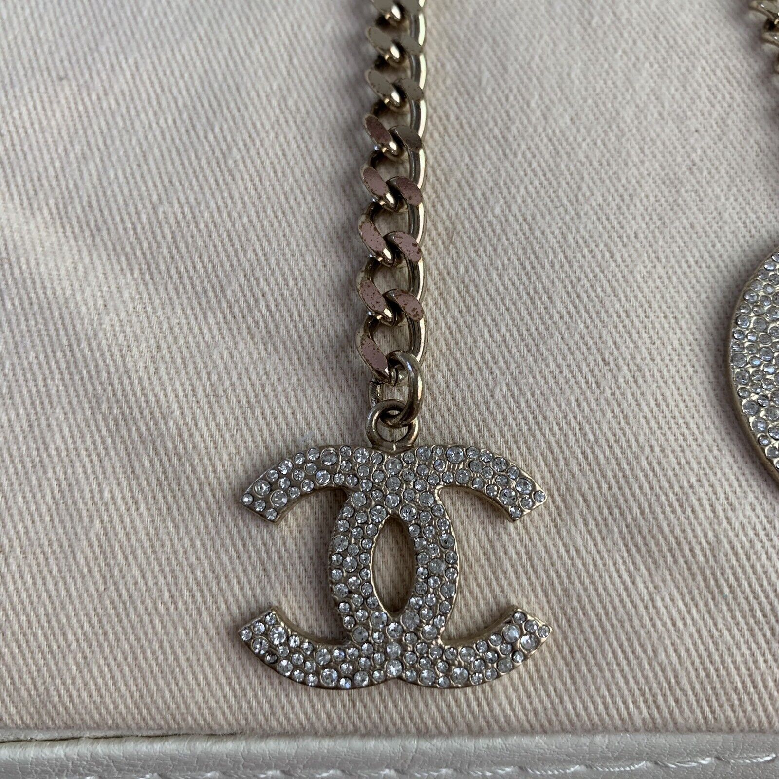 RARE Chanel CC Logo Star Moon Crystal Rhinestone Chain Necklace/Belt