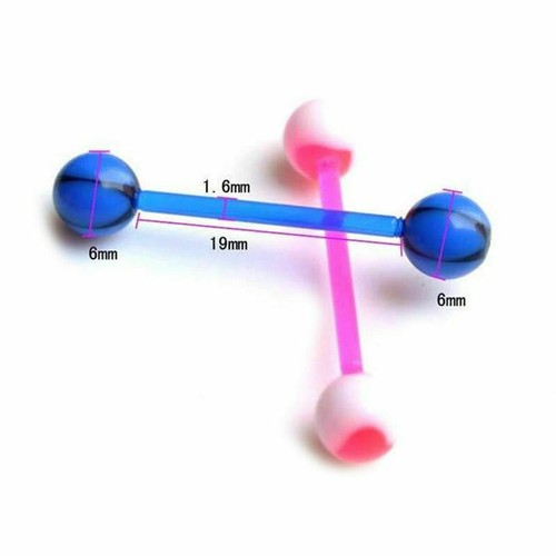 Tongue Bars Surgical Steel Barbell Rings Body Piercing Mixed Ball Jewellery - Picture 5 of 5