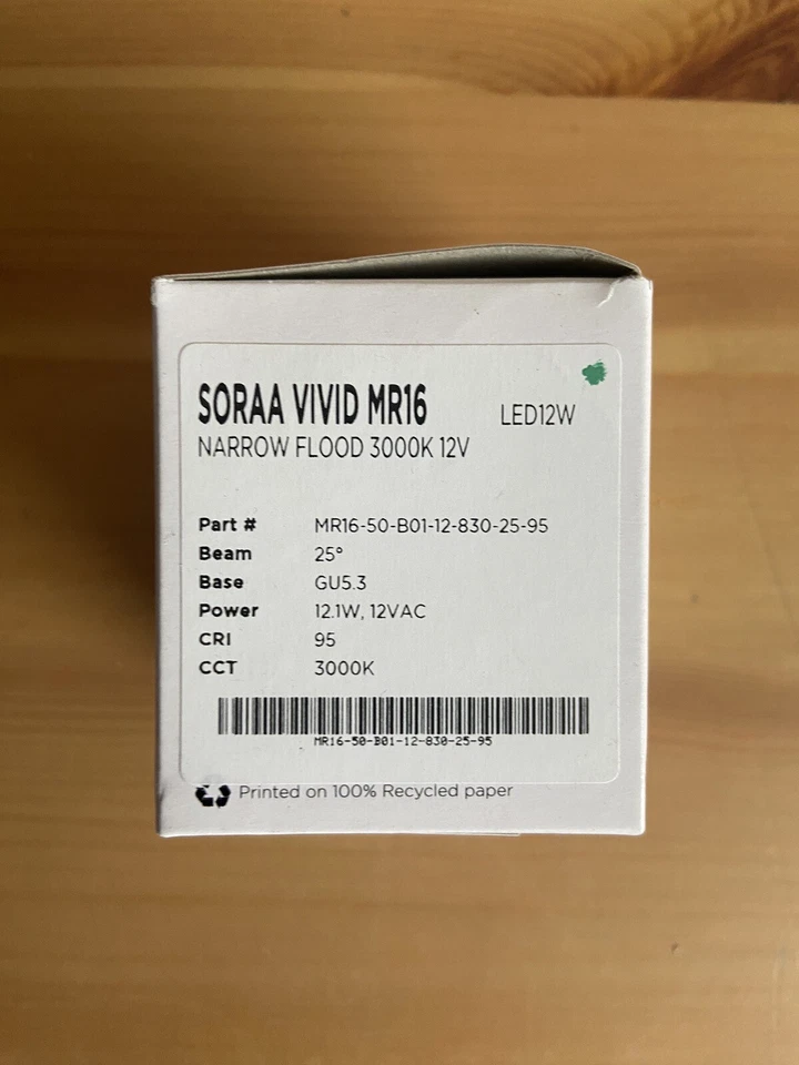 LED - SORAA VIVID MR16-50-B01-12-830-25-95 3000K NARROW FLOOD Lamp Light Bulb - Image 2 of 4