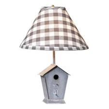 Birdhouse Lamp With Shade in weathered tin