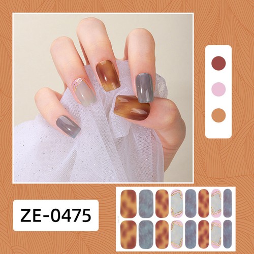 Womens Nail Decal Glitter Nail Sticker Full Cover Wraps Manicure Multi Color #