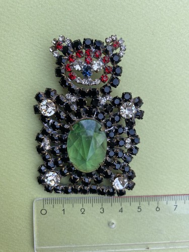 Brosche Gablonzer - gablonzer strass brosche - Schwarzbär - Bär - 5x7,5 cm. - Bild 3 von 3