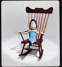 Tabletop still life doll in chair- Stereo Realist Slide #522