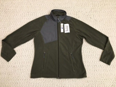 North End Ladies Fleece Jacket Full Zip * S * Green/Gray * Audio Port * NEW