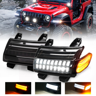 LED Kotflügel Blinker Licht DRL für Jeep Wrangler JL Gladiator JT Sport 2018-24