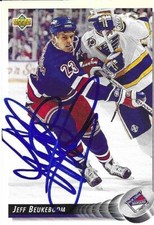 Jeff Beukeboom -1992-Upper Deck - #161 Autographed