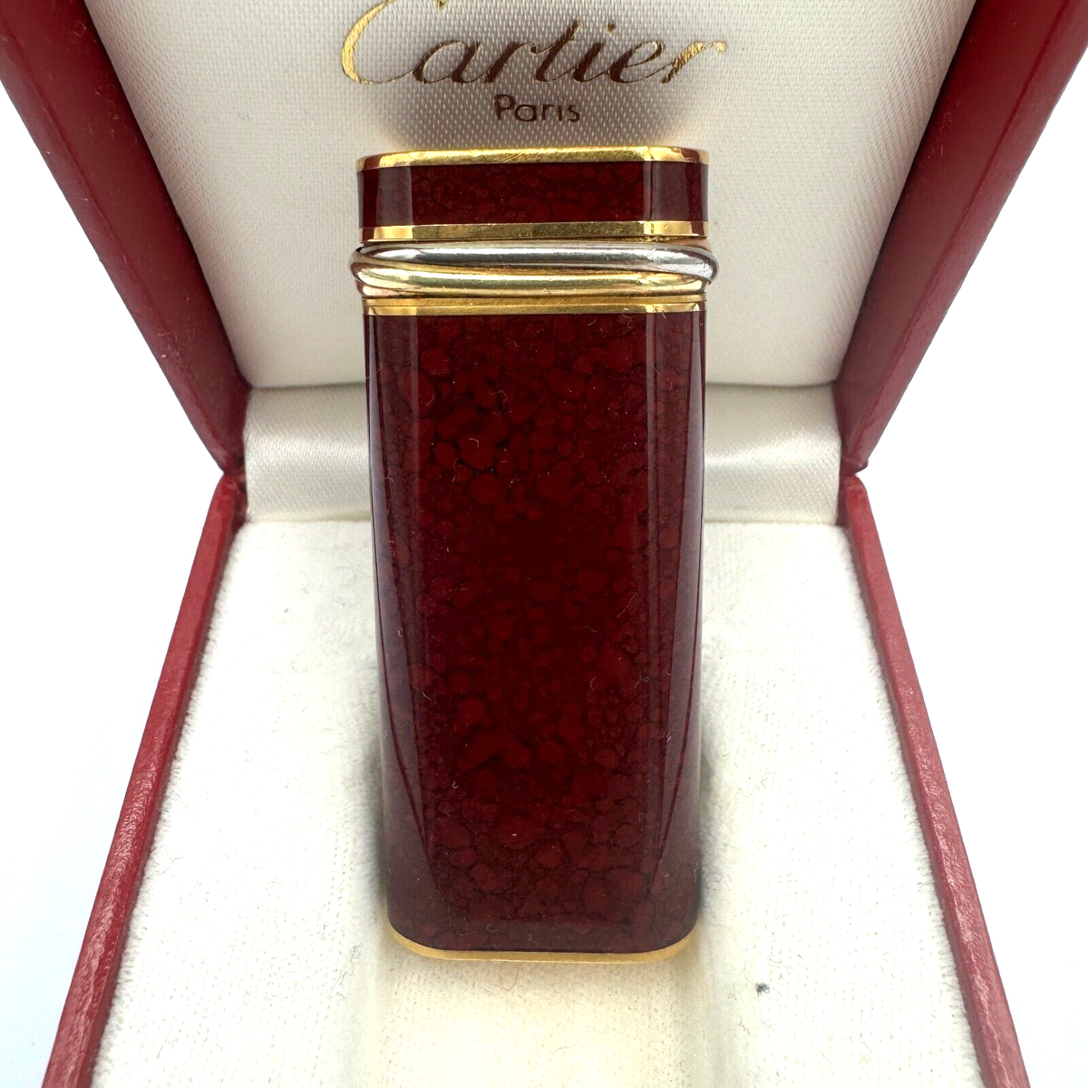 Cartier ライター　箱付き(訳あり)(ビンテージ) Working CARTIER Pentagon Pattern Roller Gas Lighter Gold