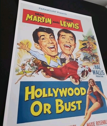 Dean Martin And Jerry Lewis Hollywood Or Bust Vistavision Poster Print 18"x12" - Picture 7 of 8